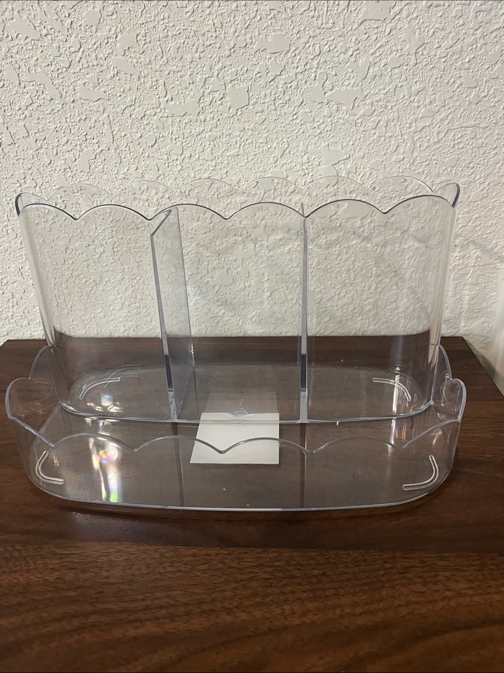 NWT Clear Acrylic 3-Section Bath & Vanity Organizer